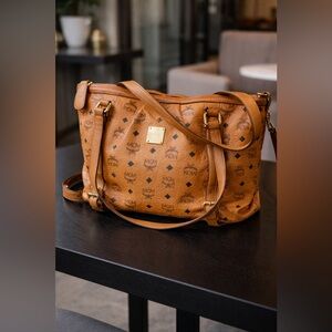 MCM Cognac Visetos Tote Bag